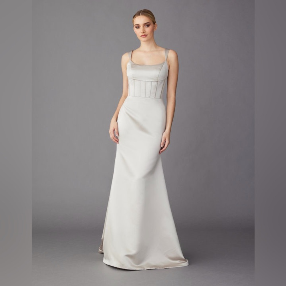 NEW - LAZARO - AMY SATIN DRESS - CANDLELIGHT - SIZE 16